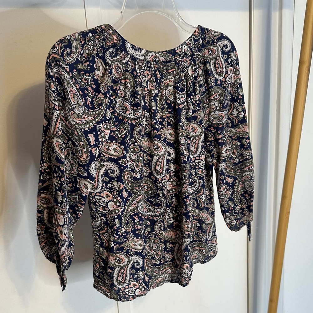 Westport‎ Navy and Pink Paisley Blouse - Picture 9 of 13